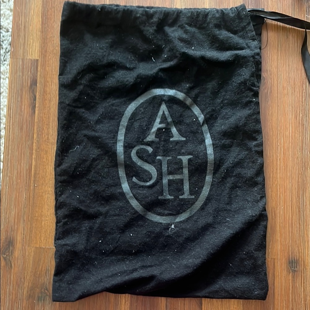Ash by Chloe Black Logo Drawstring Pouch